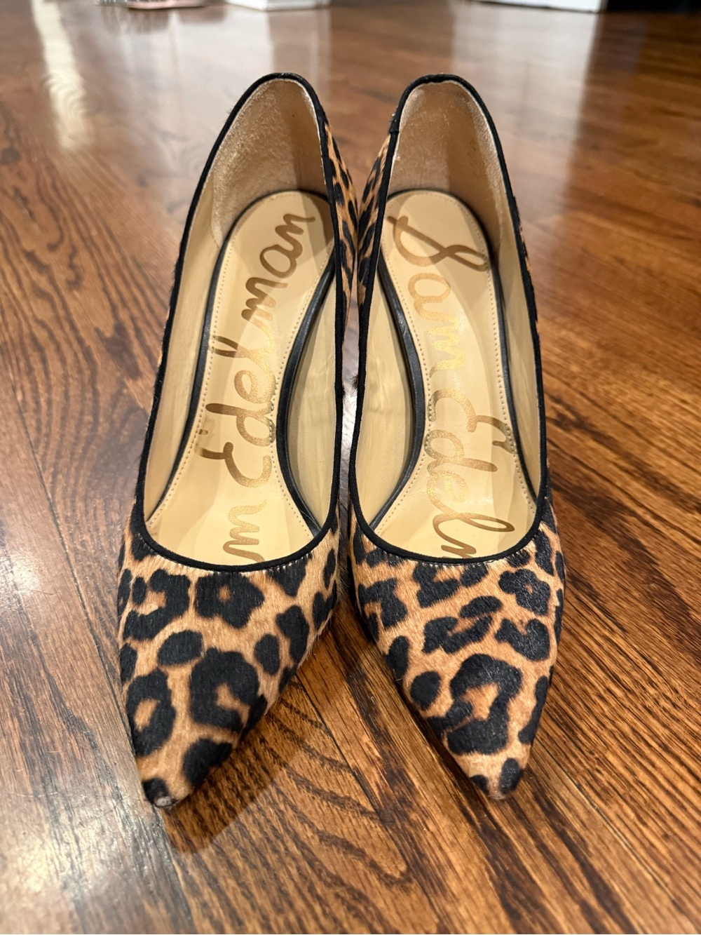 Sam Edelman Leopard Print Pointed Toe Heels - Brown/Black